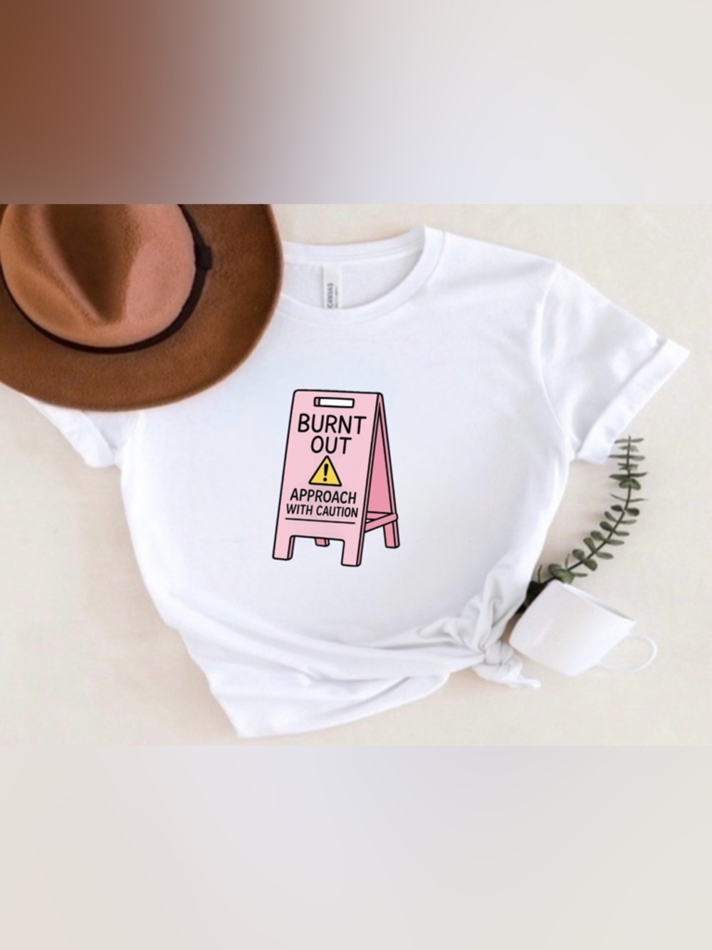 Burnt Out Shirt Funny Work Stress Graphic Tee Cute Trendy Top